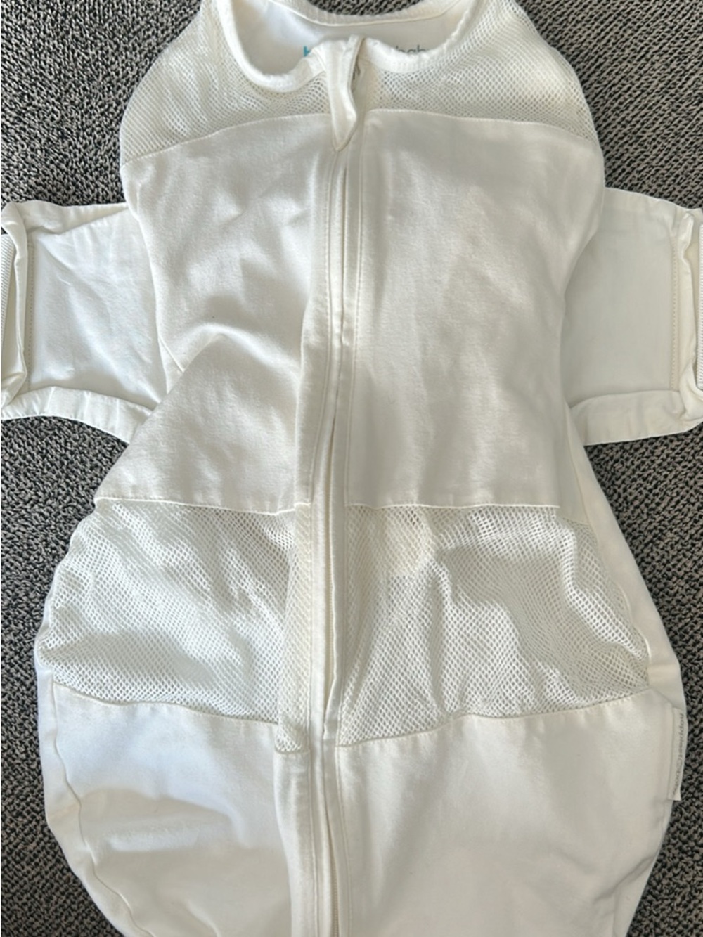 White Infant Sleep Sack Swaddle with Mesh Panels